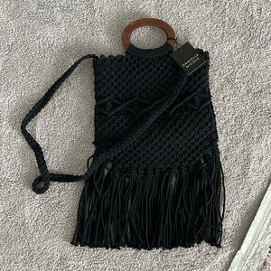 NEW- Danielle Nicole Macrame Fringe Crossbody Bag